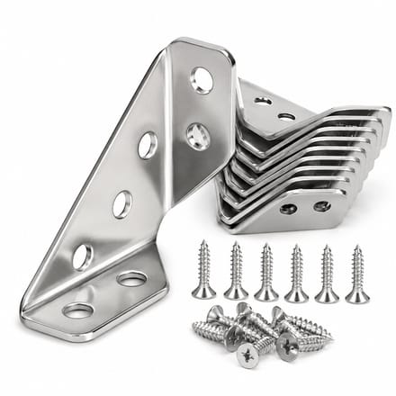 JustValue Roestvrijstalen Hoekbeugels 90° - 12 stuks - 62mm