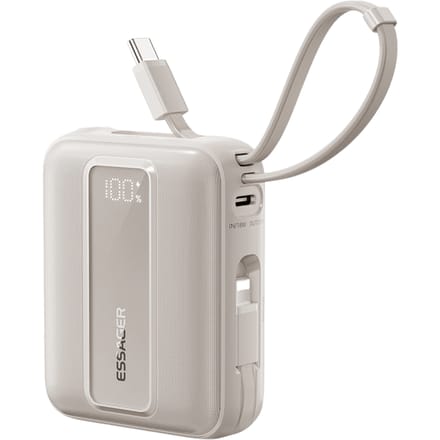 Essager Quick Charge Compact Powerbank met Kabels Titanium 10.000 mAh