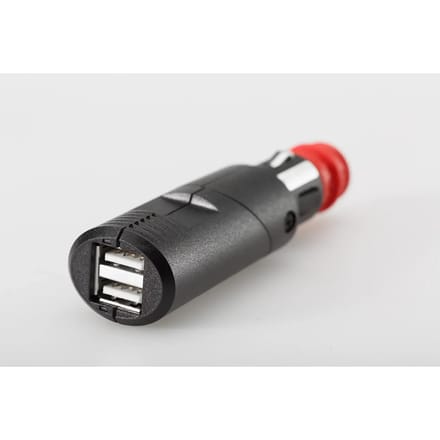 Dual poort usb lader universele stekker roterende behuizing 2 x 2100 ma 12-24v SW-Motech