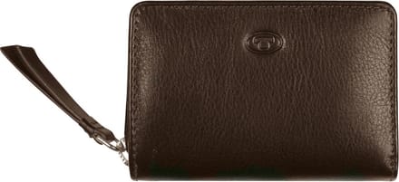 TOM TAILOR Leren Portemonnee Jemy Small Zip Wallet Dark Brown Donkerbruin