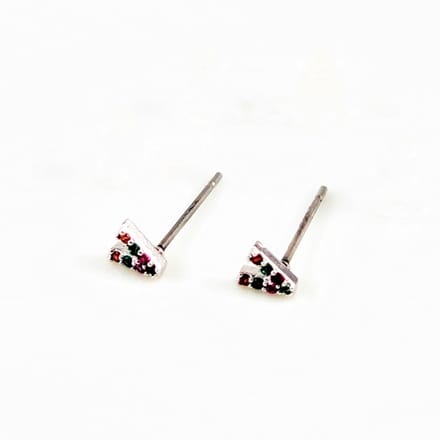 Dottilove V-Oorbellen Dames - Plated - Oorknopjes Cz Multicolor