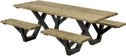 Talen picknicktafel - Metalen frame - Open instap