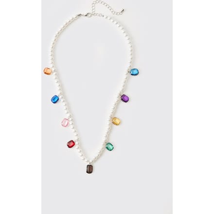 Edelsteen Imitatie Parel Ketting | Pearl
