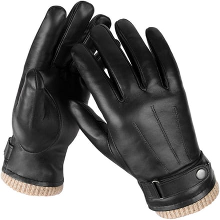 Heren leren handschoenen - Winterhandschoenen van schapenvacht