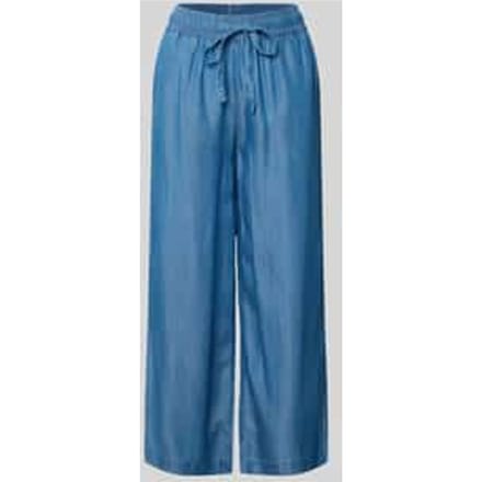 wide fit stoffen broek van puur lyocell in denimlook