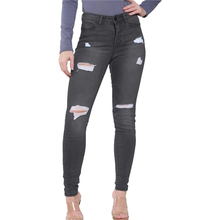 Enzo | Dames Skinny Stretch Ripped Jeans