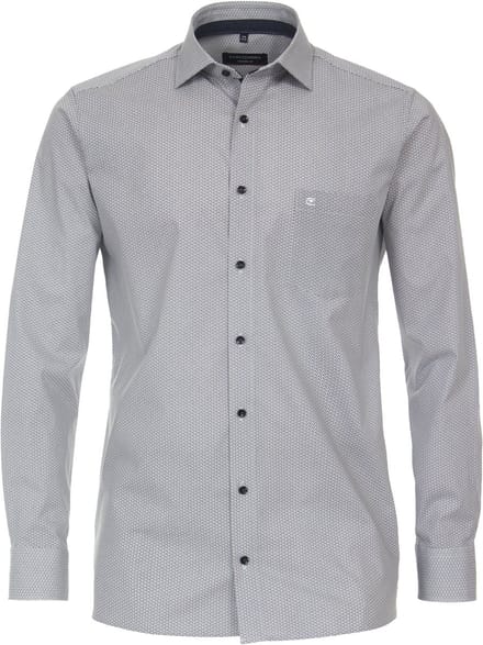 CASA MODA modern fit overhemd - popeline - bruin dessin - Strijkvriendelijk - Boordmaat: 40