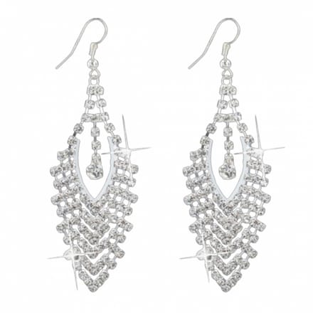 zilver Oorbellen strass wieber- Zilverkleur