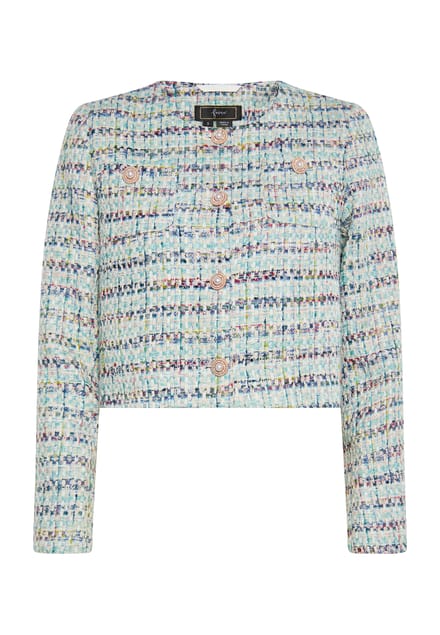 Faina Korte blazer Dames Blauw Veelkleurig