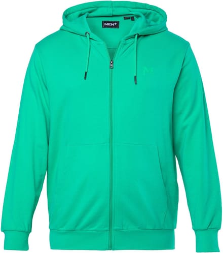 Men Plus - Heren - Trainingsjasje met capuchon basic - Smaragdgroen - Maat L