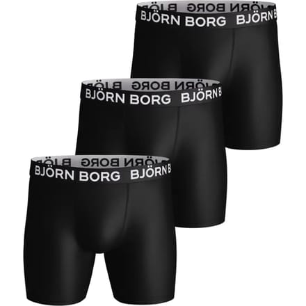 Björn Borg Performance boxers - microfiber heren boxers lange pijpen (3-pack) - zwart