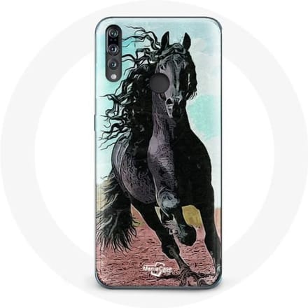 Coque - Huawei - P30 Lite - Souple - Noir - Cheval Frisonne noir