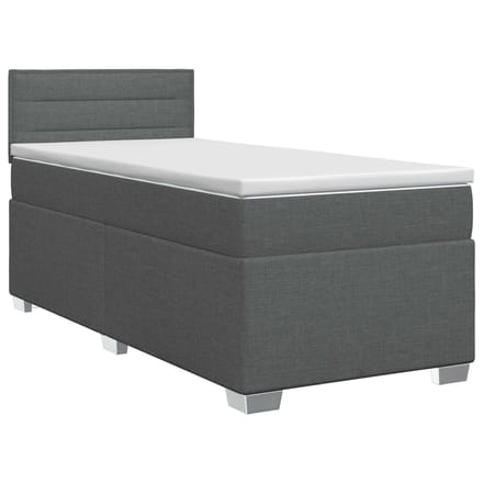 vidaXL - Boxspringbed - met - matras - Donkergrijs - 80 - x - 200 - cm - Stof