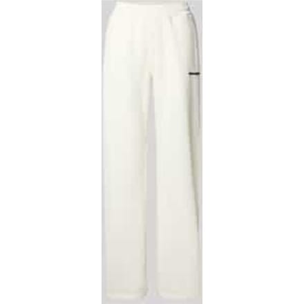 Wide fit sweatpants met logostitching, model 'Anni'