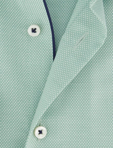 Overhemd Eterna comfort fit groen semi wide spread boord