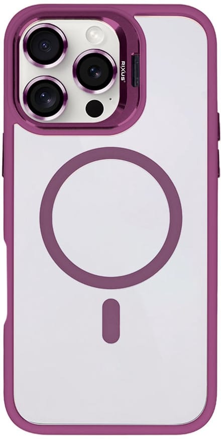 Rixus Classic 03 Case With MagSafe For Apple iPhone 16 Pro Max Dark Pink