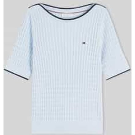 Tommy Hilfiger Fine Cable Boat Neck Top Breezy Blue Größe: M | Pullover Outlet | Damen | Blau