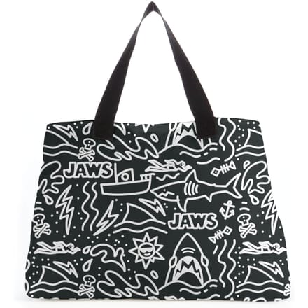 Jaws Black Doodle Tote Bag