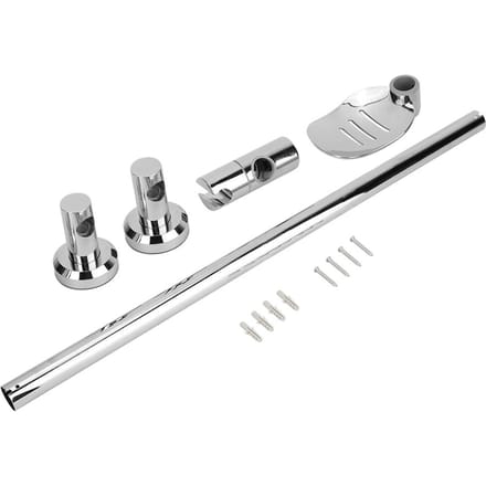RVS Lift Type Douche Schuifstanghouder met Stang Zeepschaal Zuignap Installatie white