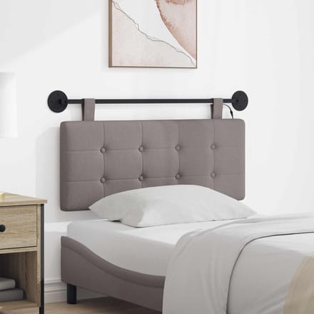 vidaXL - Hangend - hoofdbord - Taupe - Stof