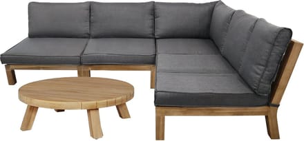 Hoek loungeset Kent | 6-delig | Grey | Acacia