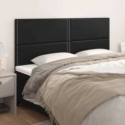 vidaXL - Hoofdbord - zwart - 180x5x118/128 - cm - kunstleer
