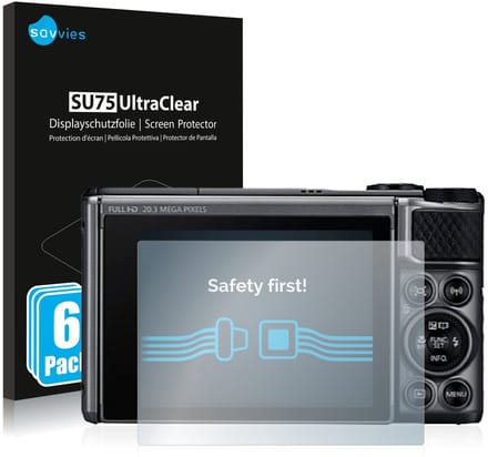 Savvies - Screenprotector voor Canon PowerShot SX730 HS - Folie Beschermfolie transparant 6 Stuks