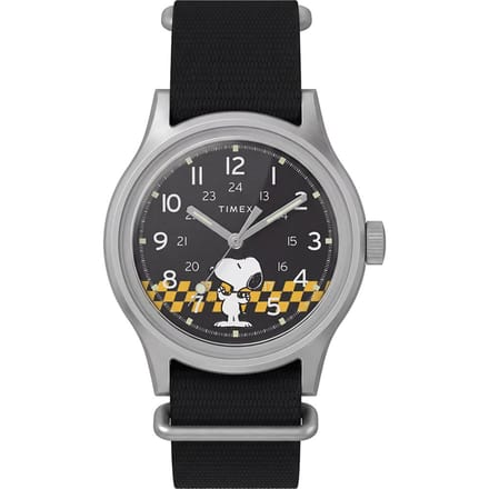 Timex Peanuts MK1 Racing TW2Y85400 Horloge - Textiel - Zwart - Ø 36 mm