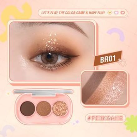 PINKFLASH - 3 Pan Eyeshadow - BR01 #BR01 - 3g