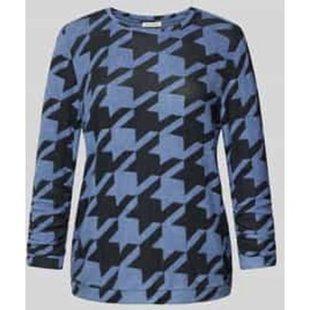 Regular fit shirt met 3/4-mouwen van viscosemix met all-over motief