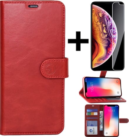 Rico Vitello Leren Book Case Geschikt voor Apple iPhone 7/8 plus Rood