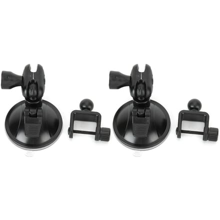 2 Stuks 360 Graden Draaiende Rijvideo Recorder Zuignap Beugel 65mm GPS Zuignap Houder U Vorm black