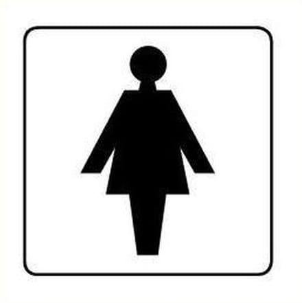 Toilet dames bordje, geborsteld aluminium 100 x 100 mm