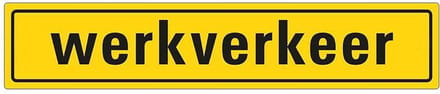 Pickup sticker - Werkverkeer - 400x80 mm
