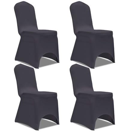 vidaXL - Stoelhoes - stretch - antraciet - 4 - stuks