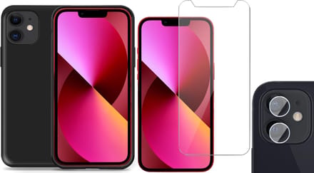 TechNow Shock Proof Backcover Hoesje geschikt voor iPhone 11 - Screenprotector en Camera Screen Protector - Zwart