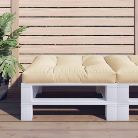 vidaXL - Palletkussen - 80x80x12 - cm - stof - beige