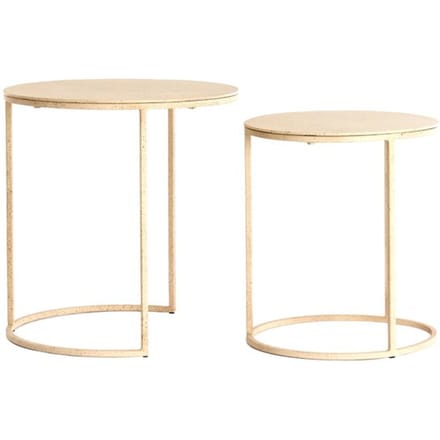 Light & Living Bijzettafel Sadar - Bruin - Ø52x46cm + Ø50x40cm - Modern