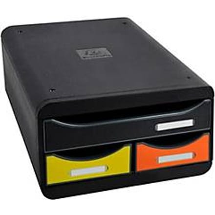 Exacompta Small Box Iderama regenboog, 3 laden A4+, stil met veiligheidsstop, stapelbaar, 13,5 cm, 25 jaar