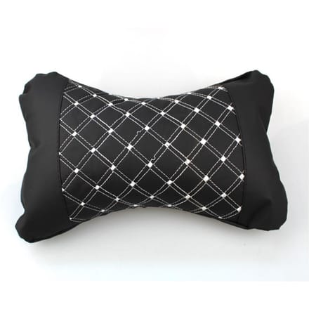 Oreiller de tête de voiture universel Coussin de repose-nuque Coussin d'appui-tête Oreillers (ligne blanche) black