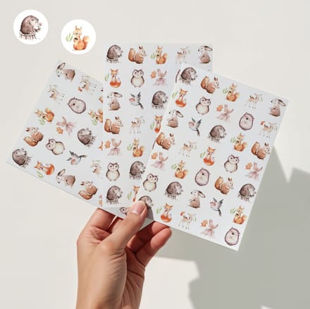3 Stickervellen Bosdieren - 105 Stickers Herfst - Knutselen Herfst