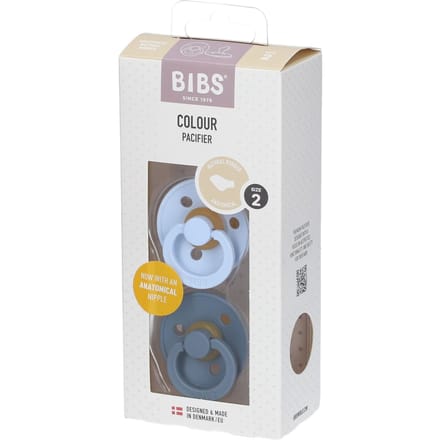 BIBS Colour Fopspeen - 6-18 mnd - 2-pack - Anatomisch - Baby Blue/Petrol