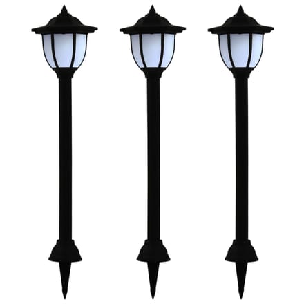 vidaXL LED-solarlampen zwart 3 st
