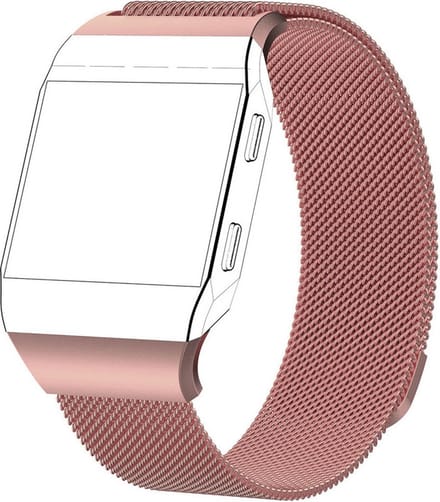 By Qubix - Compatible Fitbit bandje - Geschikt voor fitbit Ionic Milanese bandje - Maat: Small - Rosé goud