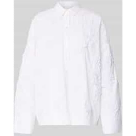Relaxed fit overhemdblouse met all-over bloemenmotief garnering
