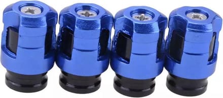 TT-products ventieldoppen Screw-on Dark Blue aluminium 4 stuks donkerblauw