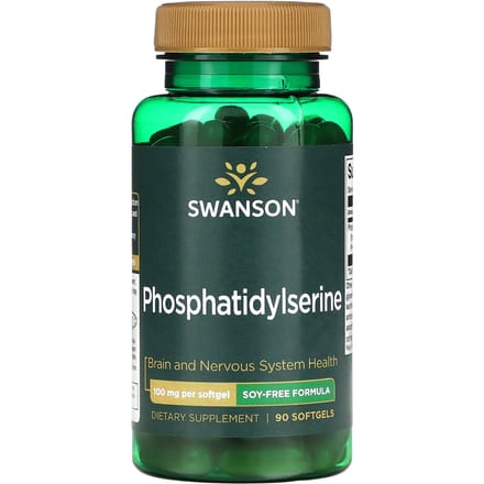 Fosfatidylserine, Sojavrije Formule, 100 mg, 90 Softgels