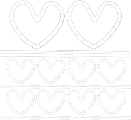 Bloemhouder Frames - Bloemstuk Houder - Bloemschikken DIY - Hartvorm Uniek - 10 Sets - Wit