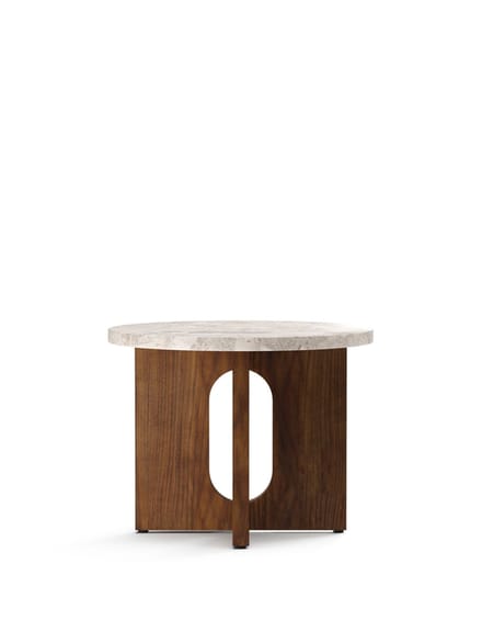 Audo Androgyne Side Table Ø50 - Walnut / Kunis Breccia Sand