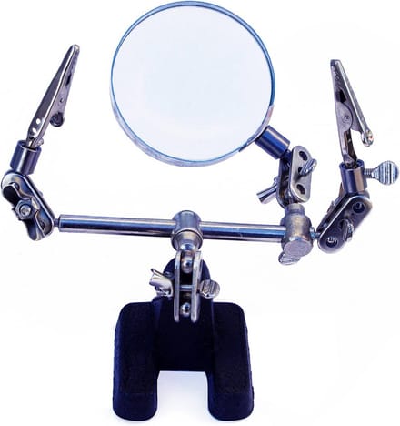 Madisef 040207 Precisie-horlogehouder met vergrootglas, met 2 tangen